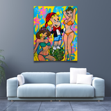 Richie Rich Monopoly Millionaire with Girls Canvas Wall Art