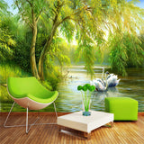 Swans in Lake Wallpaper - Transform Your Space