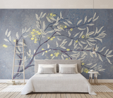 3D Tree with White Leaves Wallpaper Murals