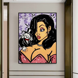 Alec Monopoly Getting Naughty with Jessica Canvas Wall Art