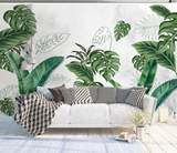 Large Green Leaves - Tropical Wallpaper Murals