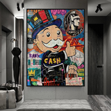 Graffiti Artwork Monopoly Rich Man Canvas Wall Art