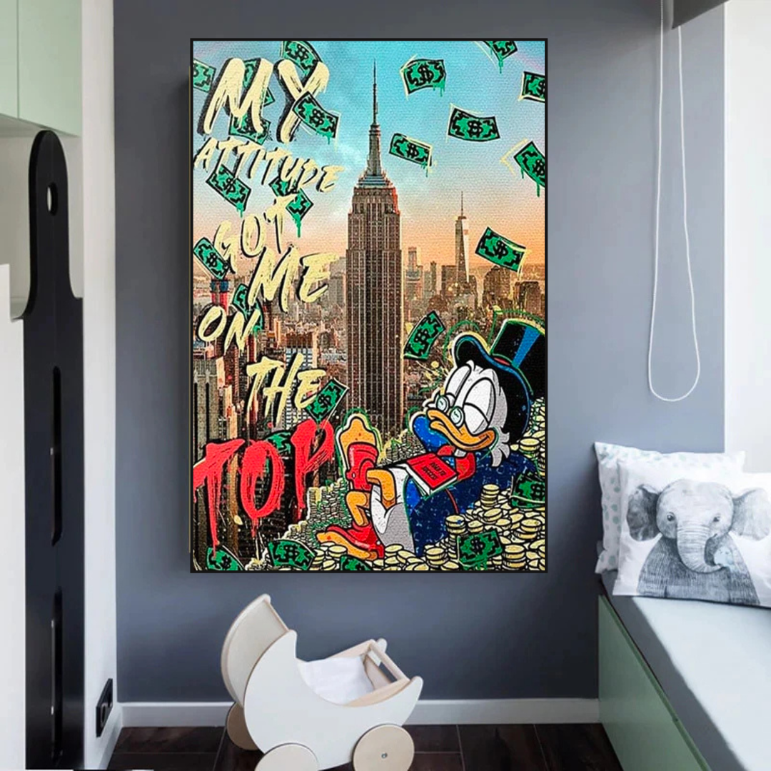 Uncle Scrooge McDuck Canvas Wall Art for Your Attitude