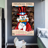 Scrooge McDuck Newspaper Canvas Wall Art