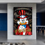 Scrooge McDuck No Money No Honey Leinwand-Wandkunst