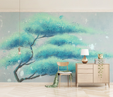 Papier peint mural à larges arbres : design élégant
