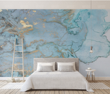Blue & Gold Marble Wallpaper Murals