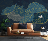 Sea Green Leaves 3D Wallpaper Murals Transform Your Space