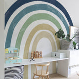 Boho Rainbow Wall Decal - Pastel Blue and Large Sticker