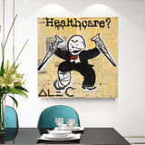 Alec Monopoly Healthcare Medical Zeitung Leinwand-Wandkunst