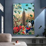 Uncle Scrooge McDuck Canvas Wall Art for Your Attitude
