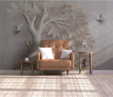 Widespread 3D Embossed: Maple Tree Mural Wallpaper