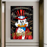 Scrooge McDuck No Money No Honey Leinwand-Wandkunst