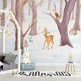 Deer in Winter Wonderland Wallpaper