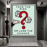 Monopoly Take the Risk Card Canvas Wall Art