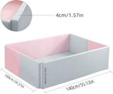 Super Large Soft Foam Ball Pit Foldable Sponge Crawling Fence Children's Playground - Pink and Grey