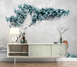 Bluish 3D Tree Wallpaper Murals - Exquisite Wall Designs