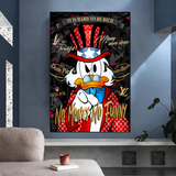 Scrooge McDuck No Money No Honey Art mural sur toile