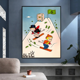 Ice Skating in Alps - Mr Monopoly and Richie Wall Art