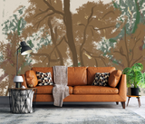 Brown Brushed Paint Tree - Tree Trunks Wallpaper Murals