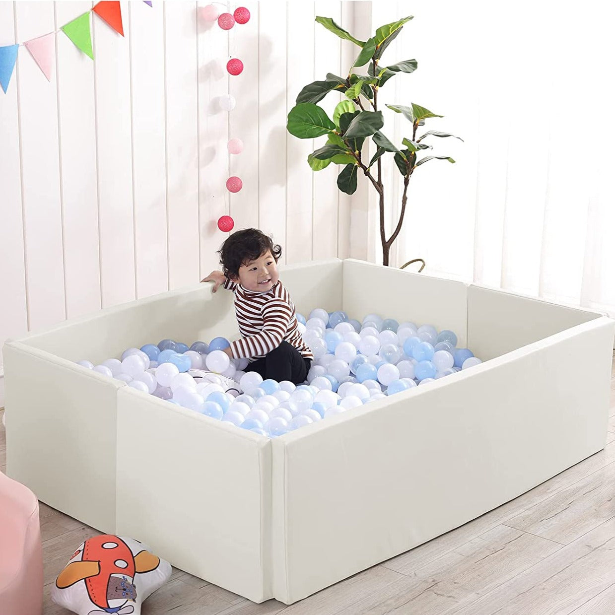 Soft Foam Foldable White Ball Pit Crawling Fence Children's Playground