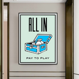 Monopoly All in Card Canvas Wall Art