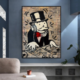 Alec Monopoly DJ Money Man Canvas Print - Limited Edition.