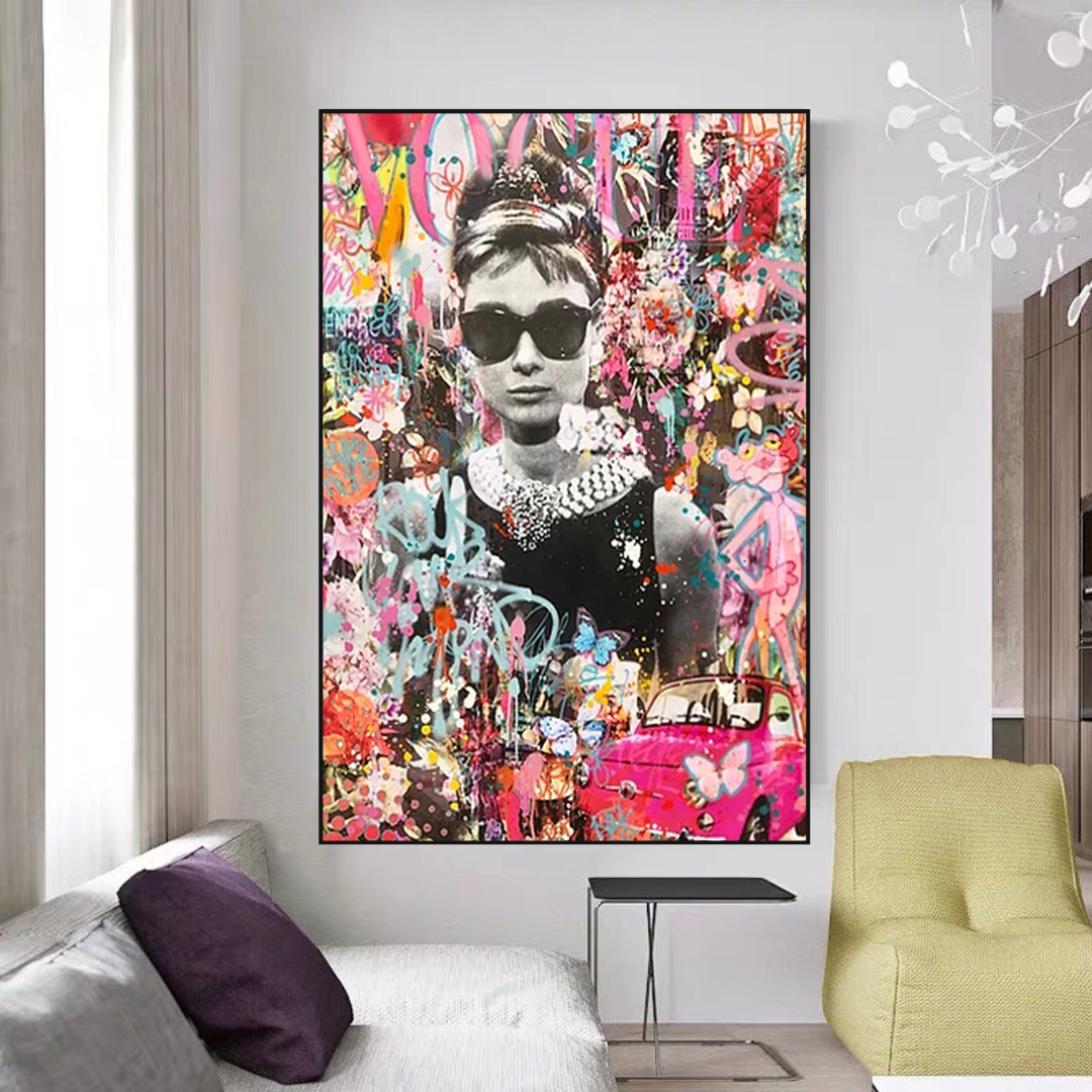 Audrey Hepburn Vogue Canvas Wall Art - Elegance Home Decor