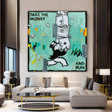 Alec Monopoly Take the money and Run Canvas Wall Art