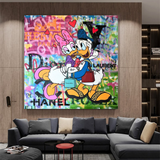 Disney Donald Duck Romantic Graffiti Canvas Wall Art