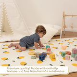 Carreaux de puzzle pour tapis de jeu citron pour bébés et enfants - Paquet de 6 - 60x60 cm
