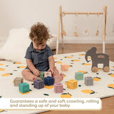 Spielmatte „Zitrone“ für Babys und Kinder, Puzzlefliesen, 6 Stück, 60 x 60 cm