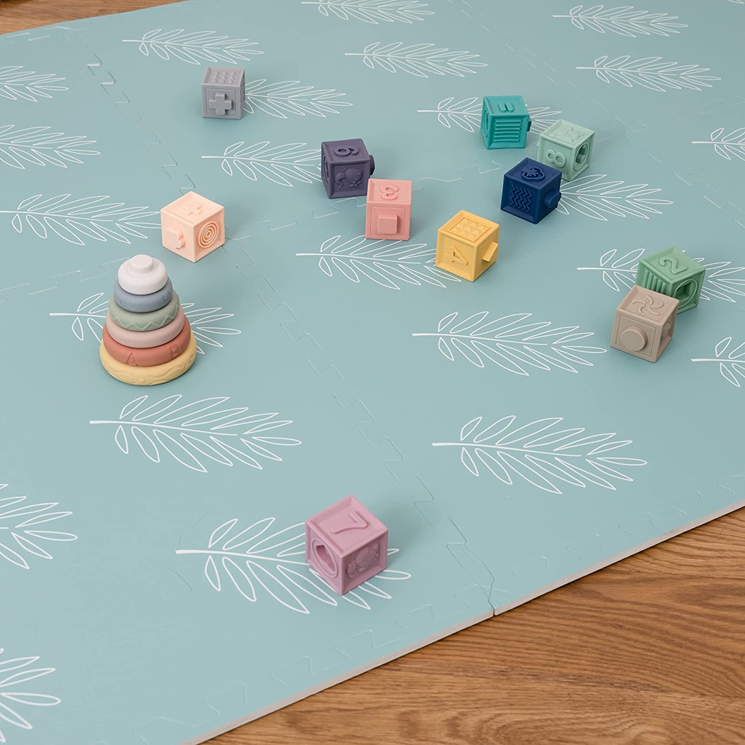 Piastrelle tappetino gioco puzzle - Design a tema foglia