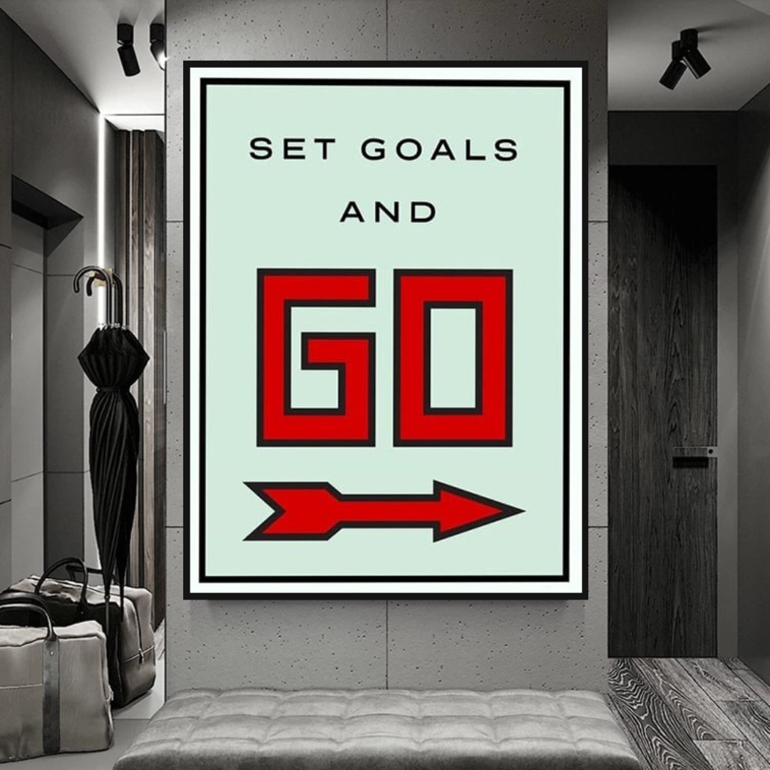 Monopoly Get Goals and Go Card Canvas Wall Art