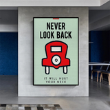 Alec Monopoly Never Look Back Play Card Canvas Wall Art