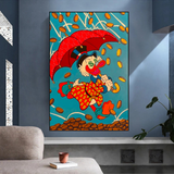 Disney Scrooge Mcduck with Umbrella Canvas Wall Art
