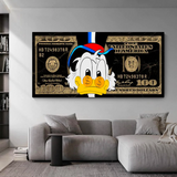 Disney Scrooge McDuck Dollar Donald Duck Canvas Wall Art