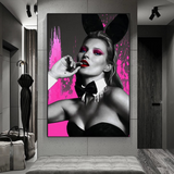 Kate Moss Pink Bunny Poster - Limited Edition Art Print