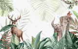 Papier Peint Chambre d'Enfant sur le Thème du Safari dans la Jungle