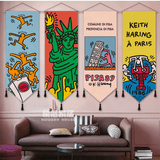 Creative Graffiti Tapestry Keiths Harings Cloth Wall Hanging Painting Wall Rugs Blanket Hippie Background Room Decoration
