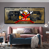 Dagobert Duck Eine Million Dollar Leinwand-Wandkunst