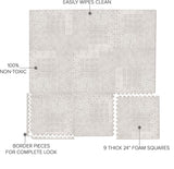 Puzzle Play Mat Tiles - Khaki Design
