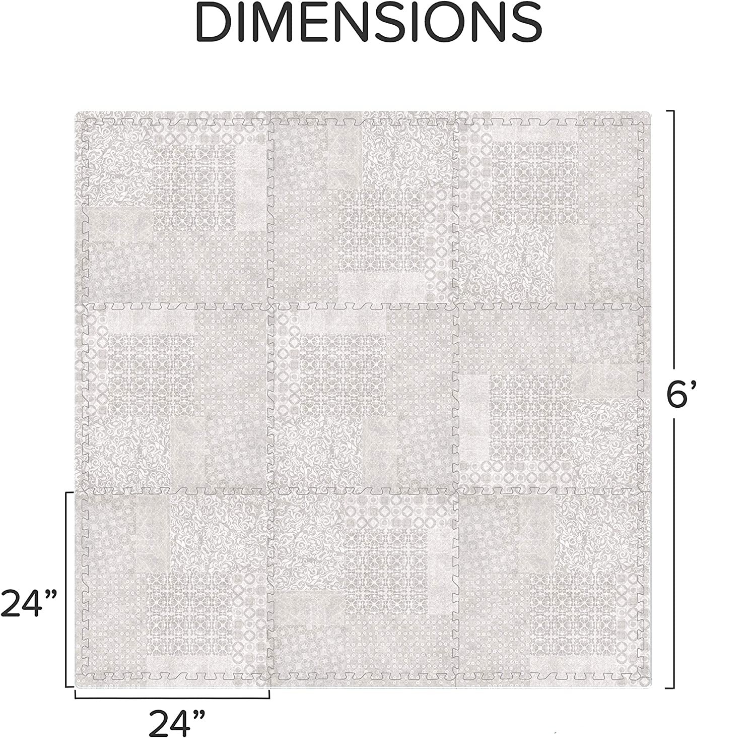 Puzzle-Spielmattenfliesen – Khaki-Design