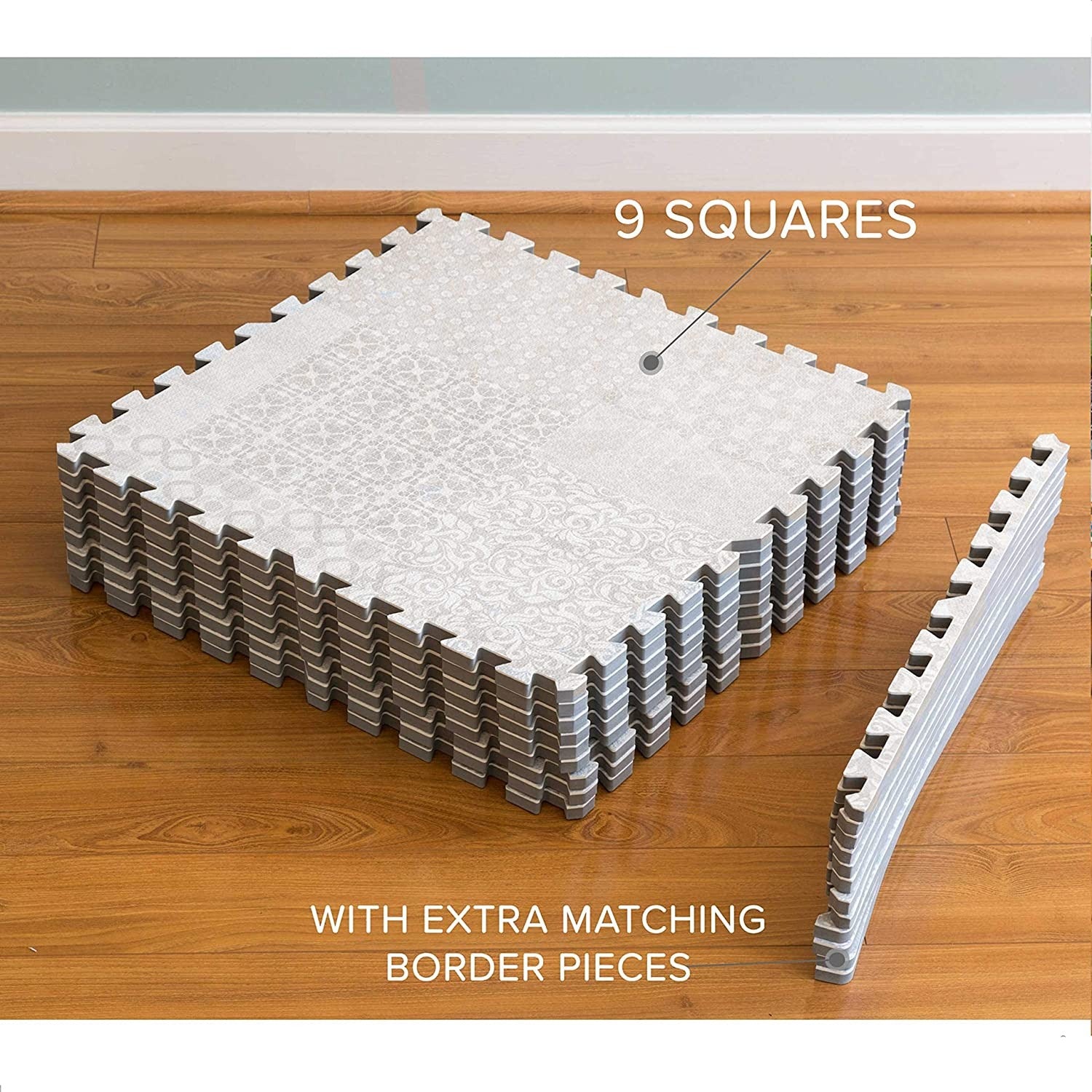 Puzzle Play Mat Tiles - Khaki Design