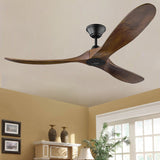 Antique Wooden Blades Large Fan Remote Controlled