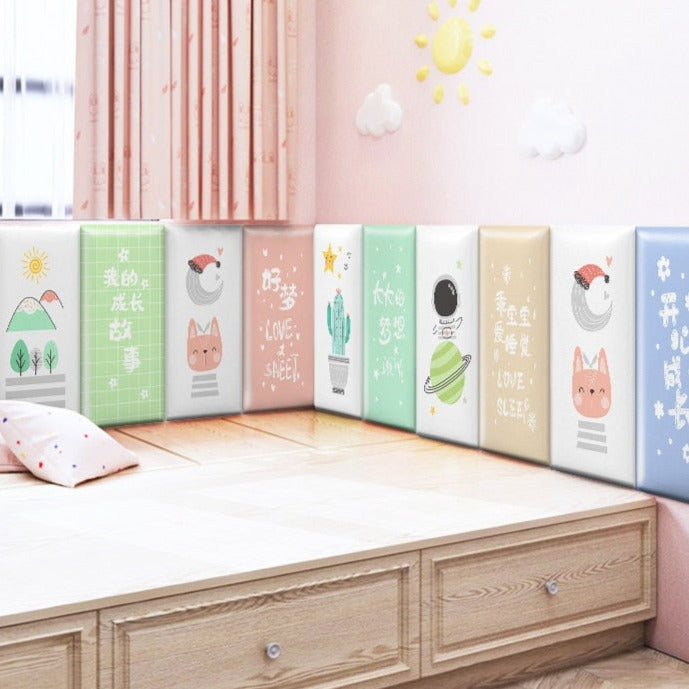 Blossoming Flowers Kids Wall Padded Safety Cushions
