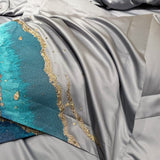 Abstract Art Marble Embroidery Bedding Set