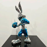Statue de Bugs Bunny galvanisée en argent 