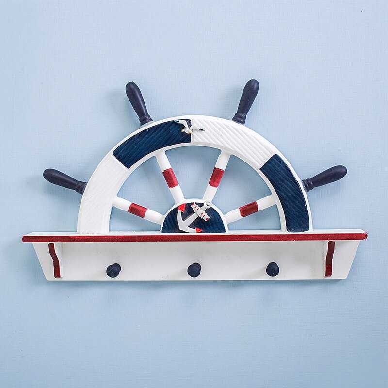Mediterranean Ship Wheel Shelf for Kids Room