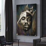 Berühmtes Rapper-Sänger-Porträt von Tupac auf Leinwand